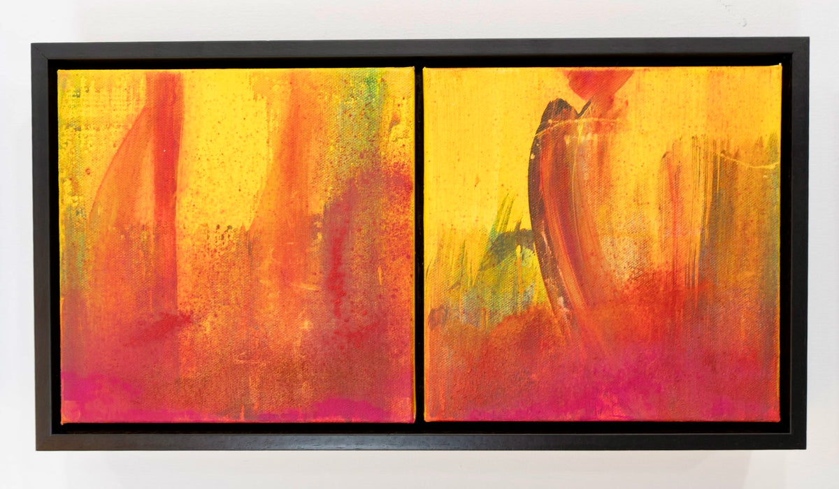 S-G: I See Yellow (6 & 9), Pigments on canvas, 10" x 19" (26 x 48 cm), by Tom Relth